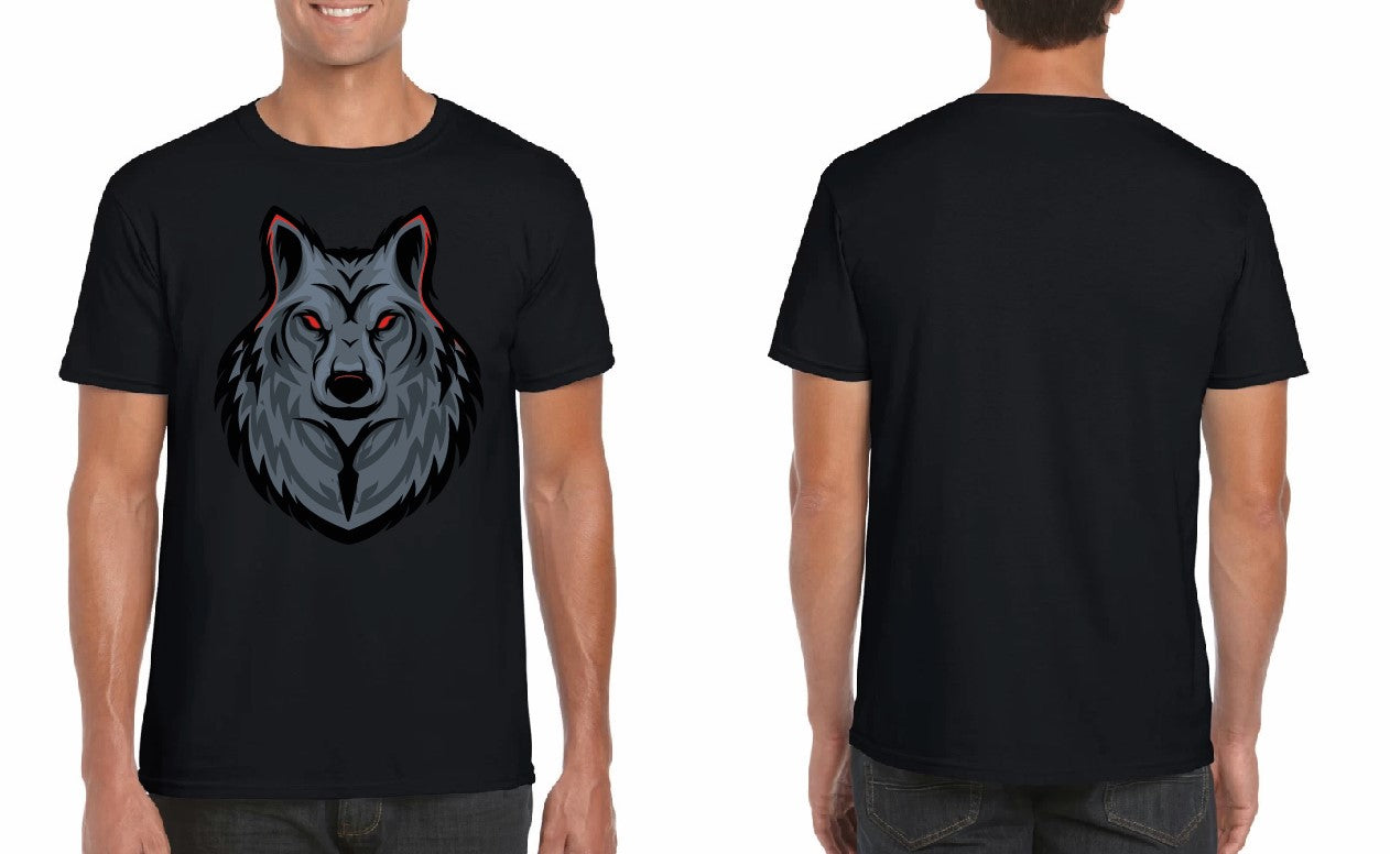 T-Shirt mit Wolfkopf